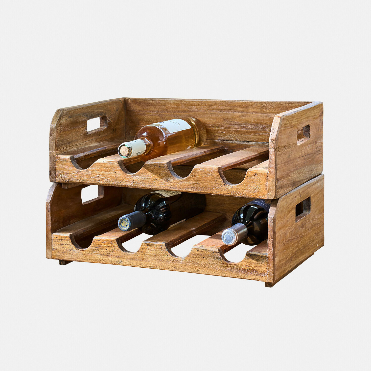 Flaschenhalter 2er Set Crestwooden