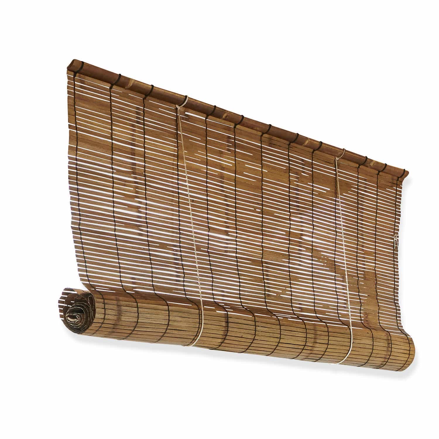 Sichtschutz Nikklas Bambus-Rollo in natürlichem Braun, leicht und dekorativ, ideal für Fenster und Terrassen.