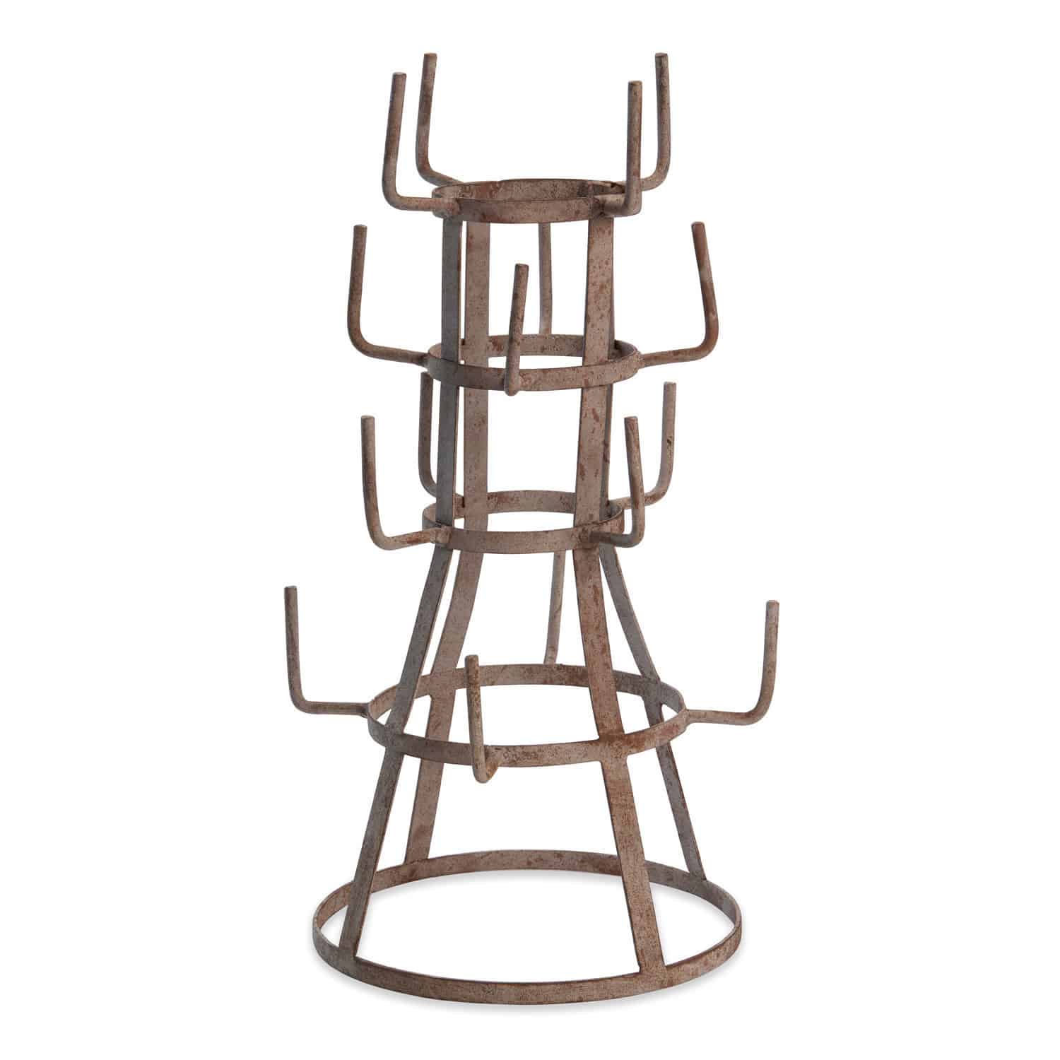 Etagere Boddolar Metall-Flaschenhalter im rustikalen Stil mit Rostoptik, ideal zur Weinlagerung