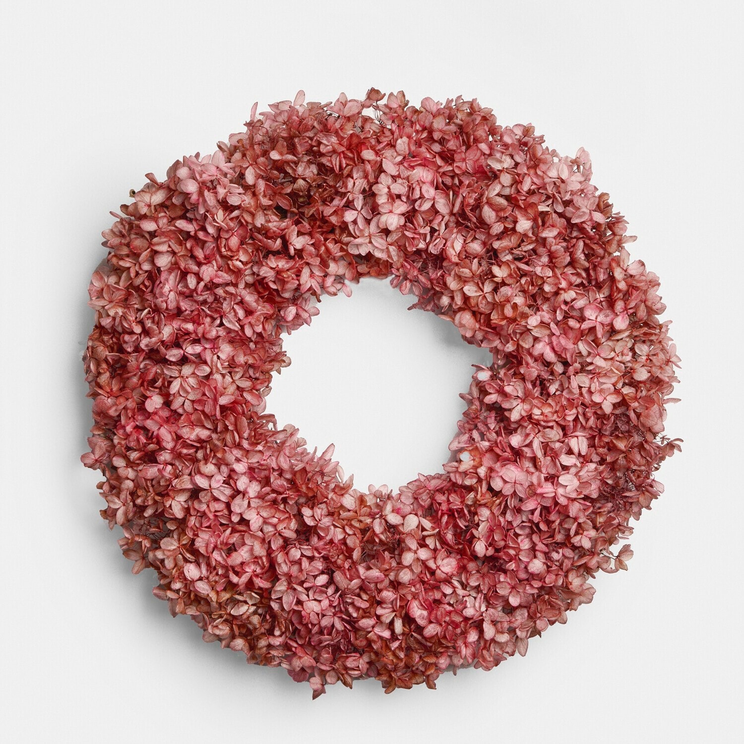 Trockenblumen-Kranz Amélorie Dekorativer Kranz aus getrockneten rosa Blüten, natürliche Wand- oder Türdekoration