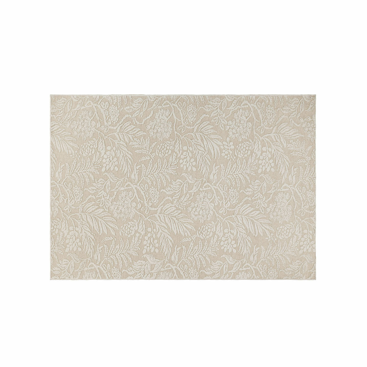 Teppich Azimra Beiger Teppich mit pflanzlichem Muster aus weichem Material, dekorativ und stilvoll fürs Wohnzimmer.