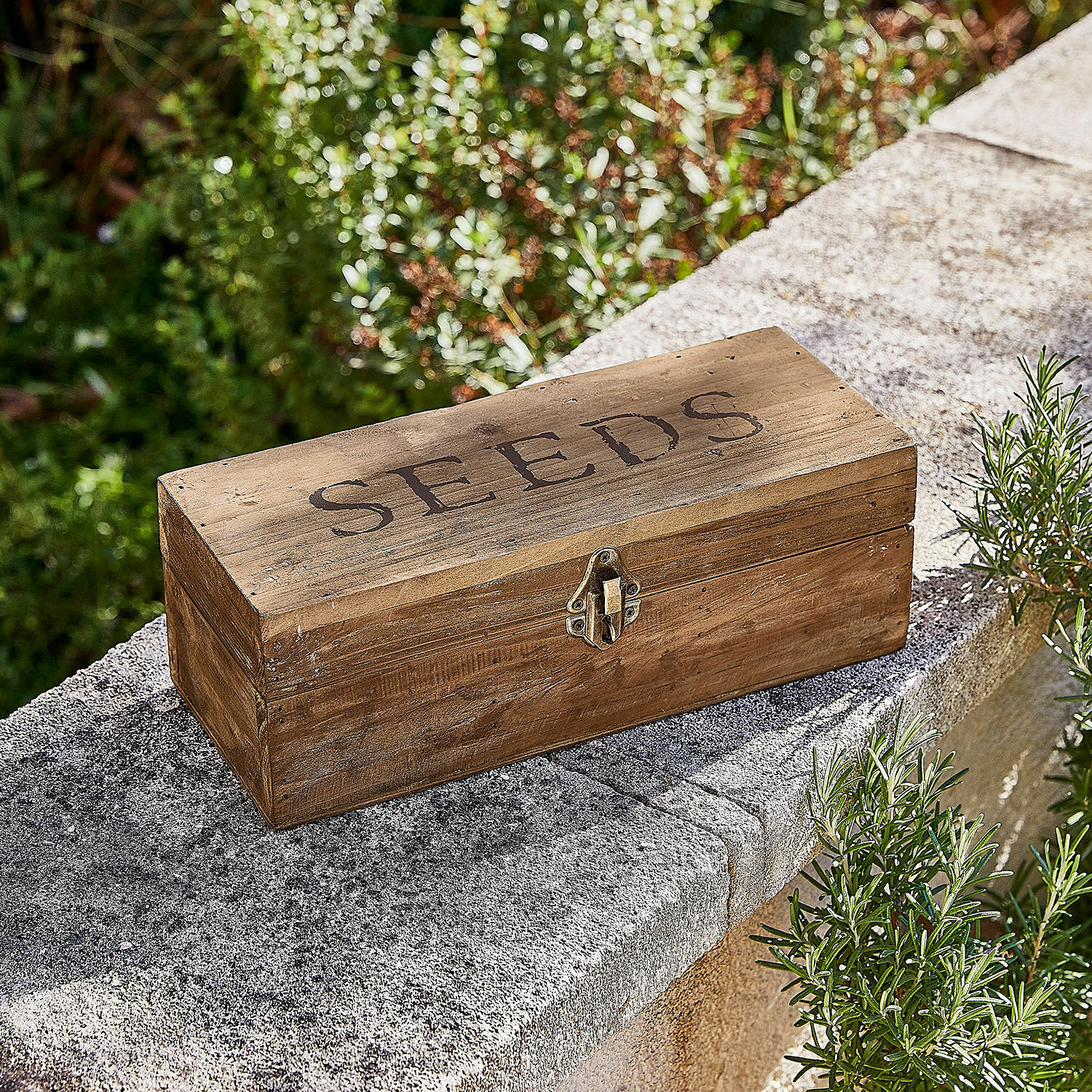 Box Jixel Holzbox für Samen mit Metallverschluss, naturbraun, ideal zur Aufbewahrung im Garten