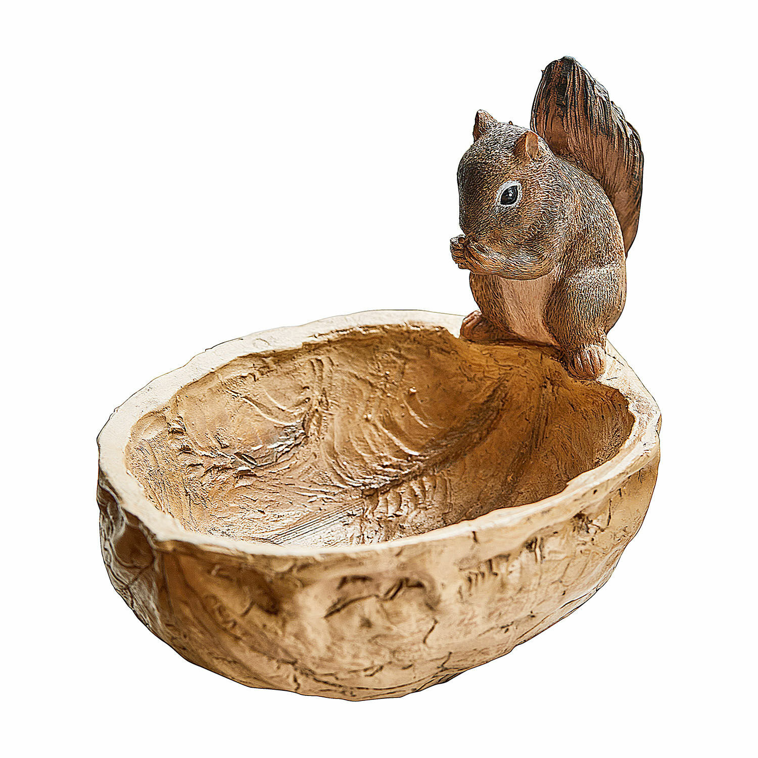 Deko-Schale Orinell Dekorative Schale aus Harz in Walnussform mit Eichhörnchenfigur, braun, Wohnaccessoire
