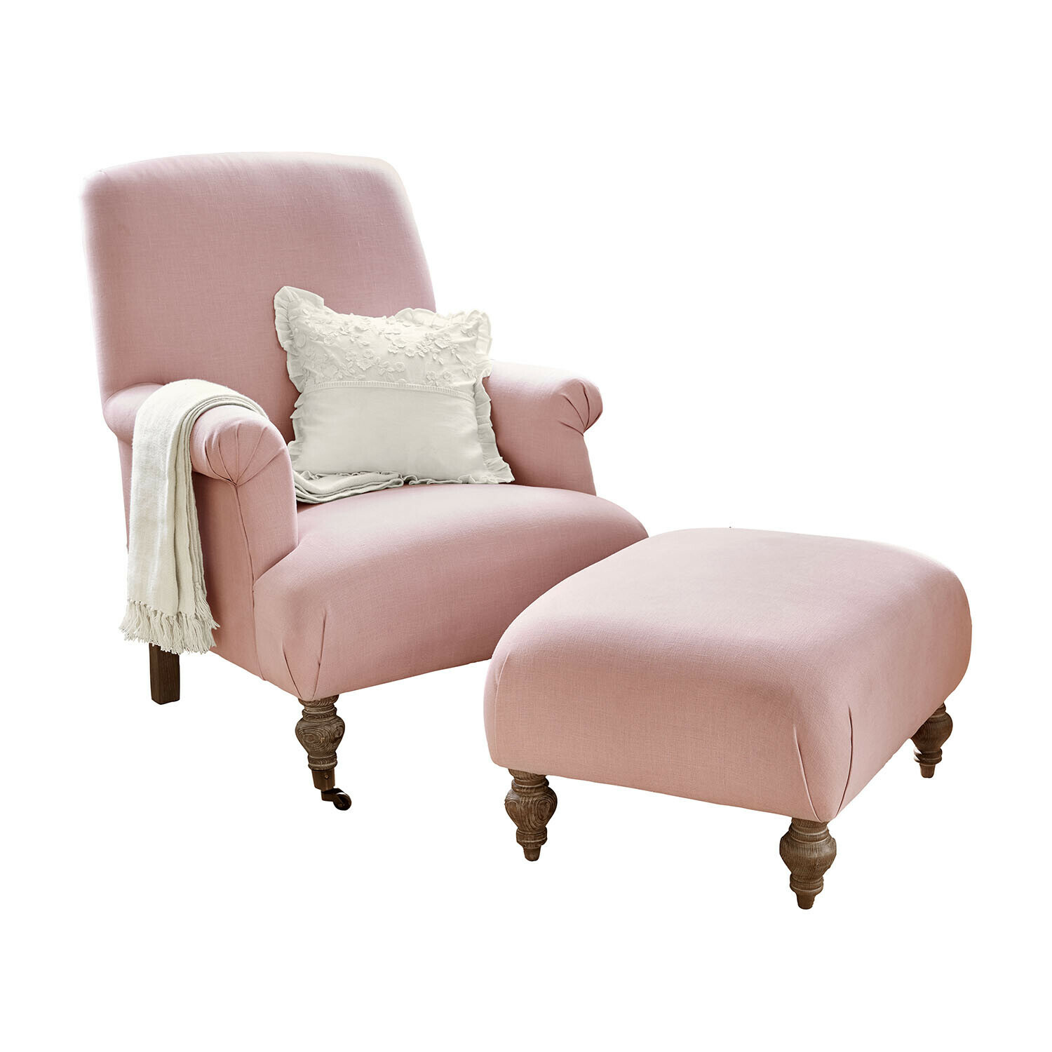 Sessel mit Hocker Rose de Lumière