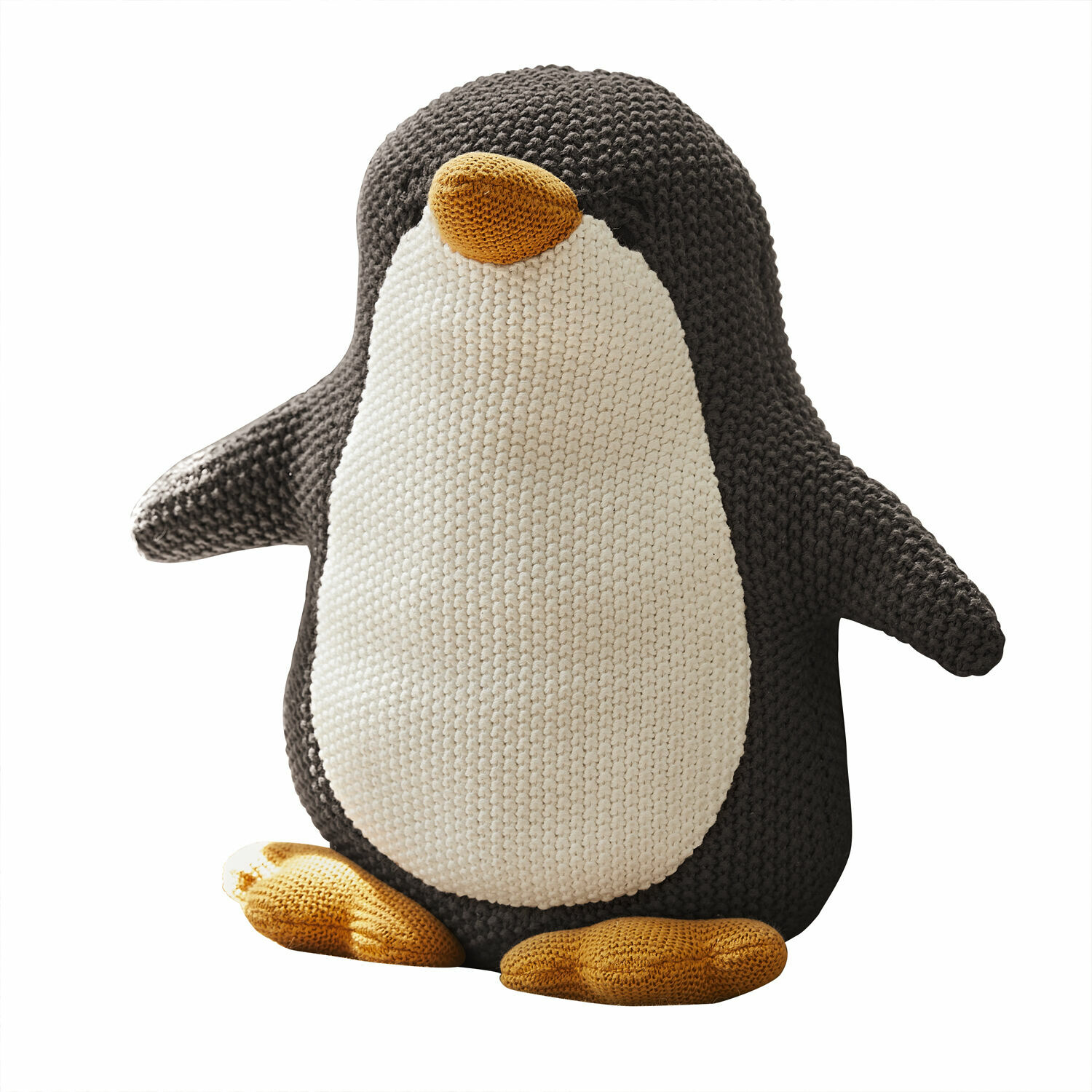 Stofftier Jocienne Weicher Plüschpinguin in Schwarz-Weiss mit gelber Nase und Füssen, Kinderstofftier