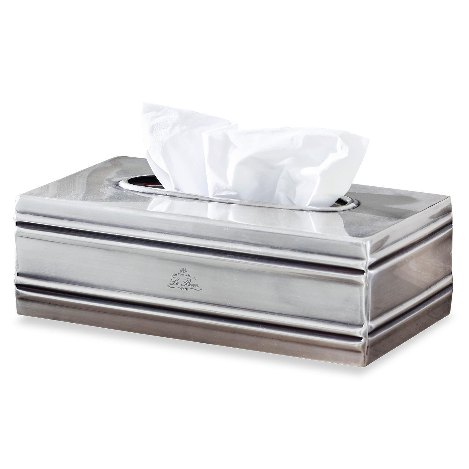 Taschentuchbox Suzette Elegante silberne Metallbox für Taschentücher mit klassischem Design für Badezimmer oder Wohnzimmer