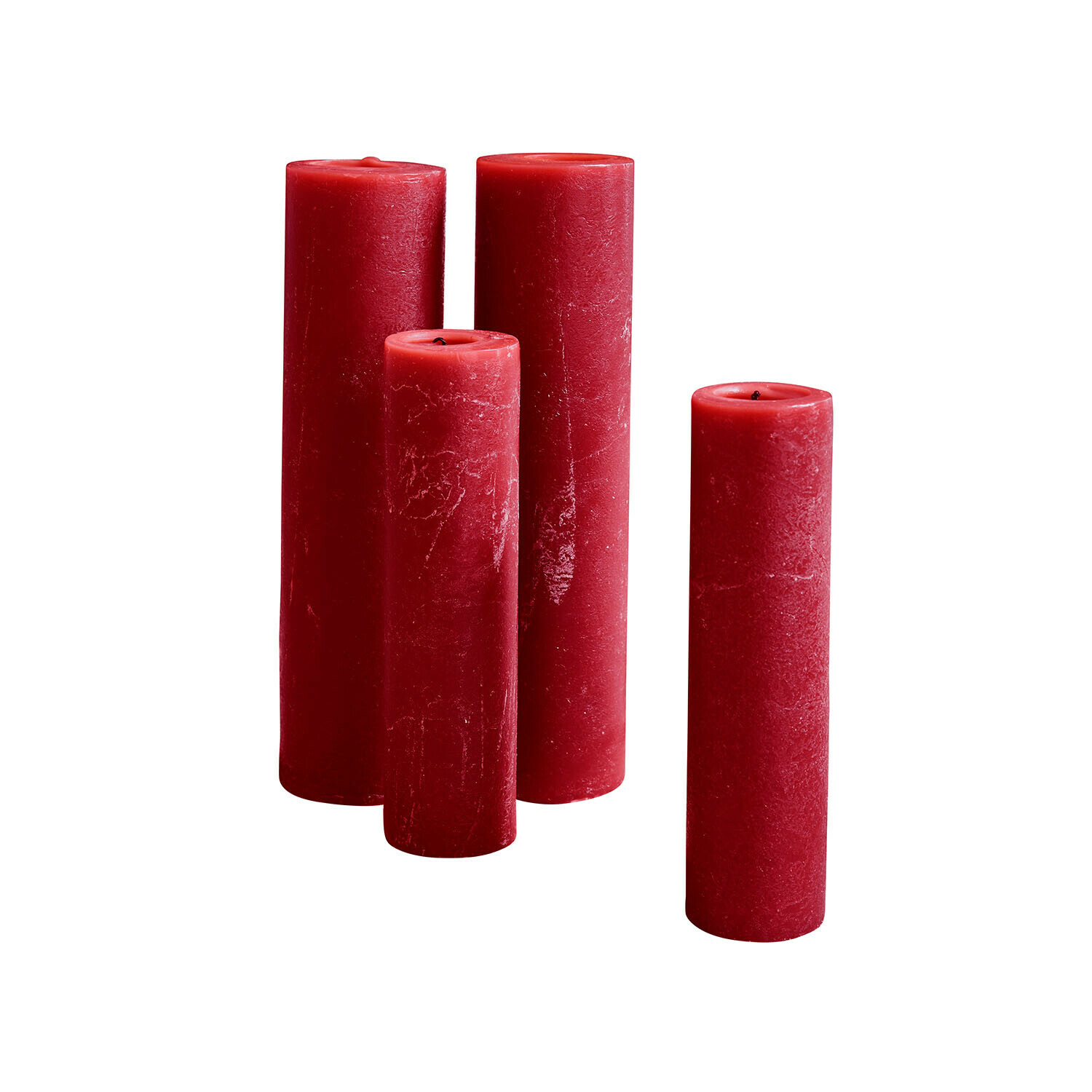 rot 4er Set rote Avinal Kerzen aus Wachs, dekorative Wohnaccessoires, Deko-Kerzen