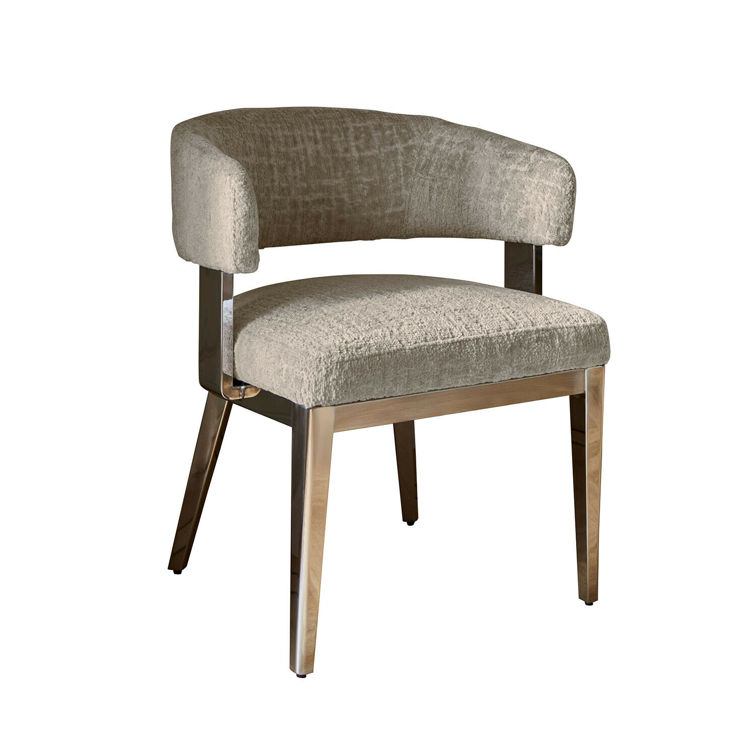 Stuhl Brambleton Eleganter Stuhl mit beigem Samtbezug und Metallbeinen für modernes Interieur