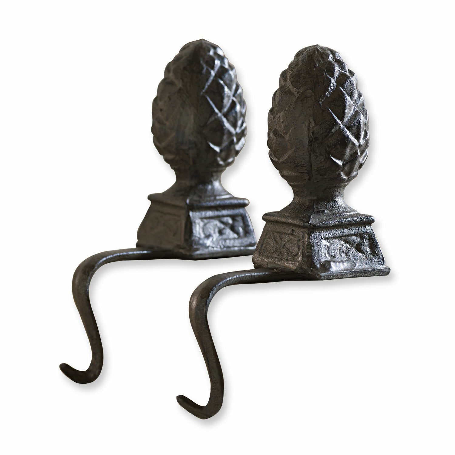 antikbraun 2er-Set dunkelbraune Eisenzapfen Lucielle mit Haken, dekorative Innen- und Gartendekoration