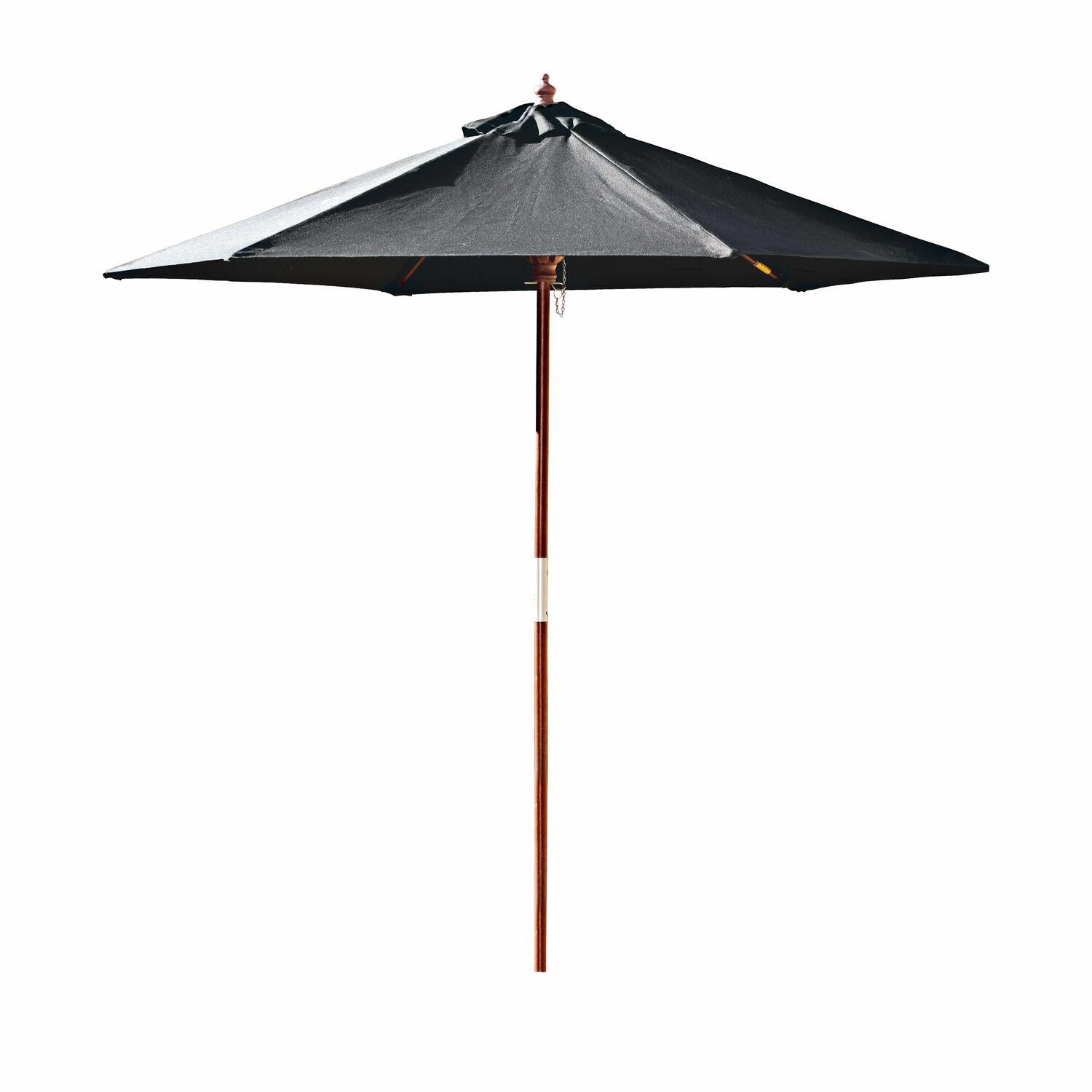 schwarz Schwarzer Enfield-Sonnenschirm mit Holzgestell, idealer Sonnenschutz für Terrasse und Garten