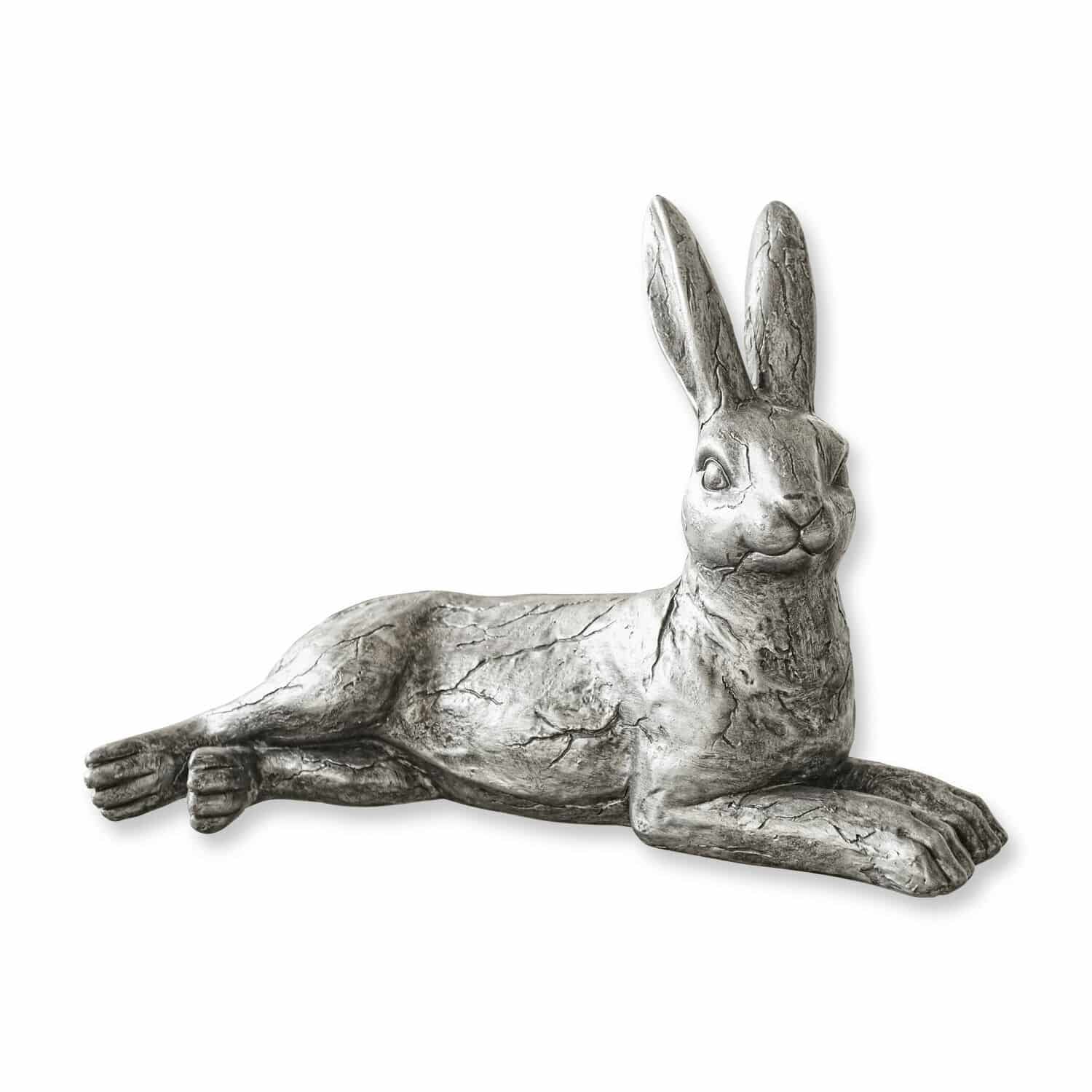 Hase Fiorentin Dekorative Hasenfigur in Grau mit antikem Stein-Look, stilvolle Dekoration für Haus und Garten