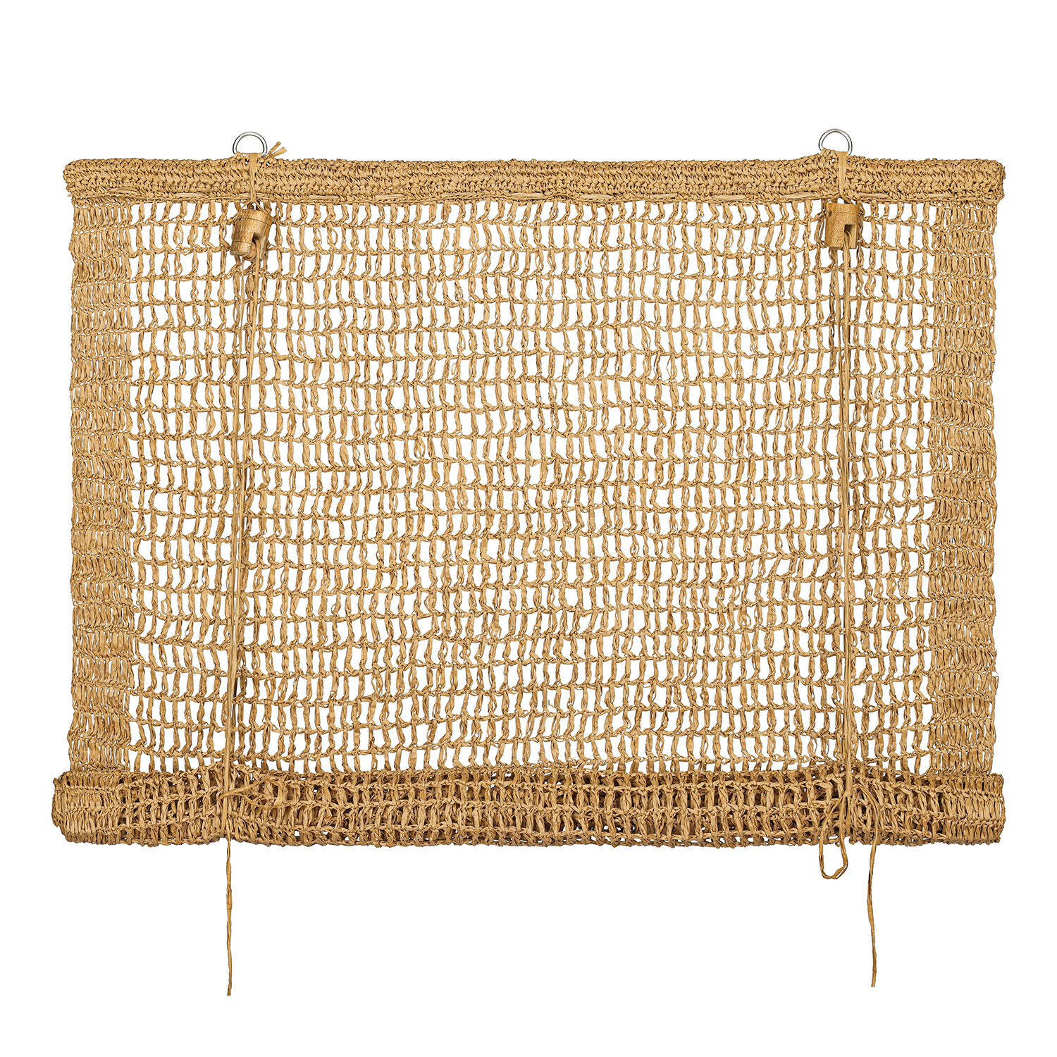 Rollo Ivellas Natürlicher beiger Teppich aus geflochtenem Material mit offenem Muster, Wohn- und Bodendekor