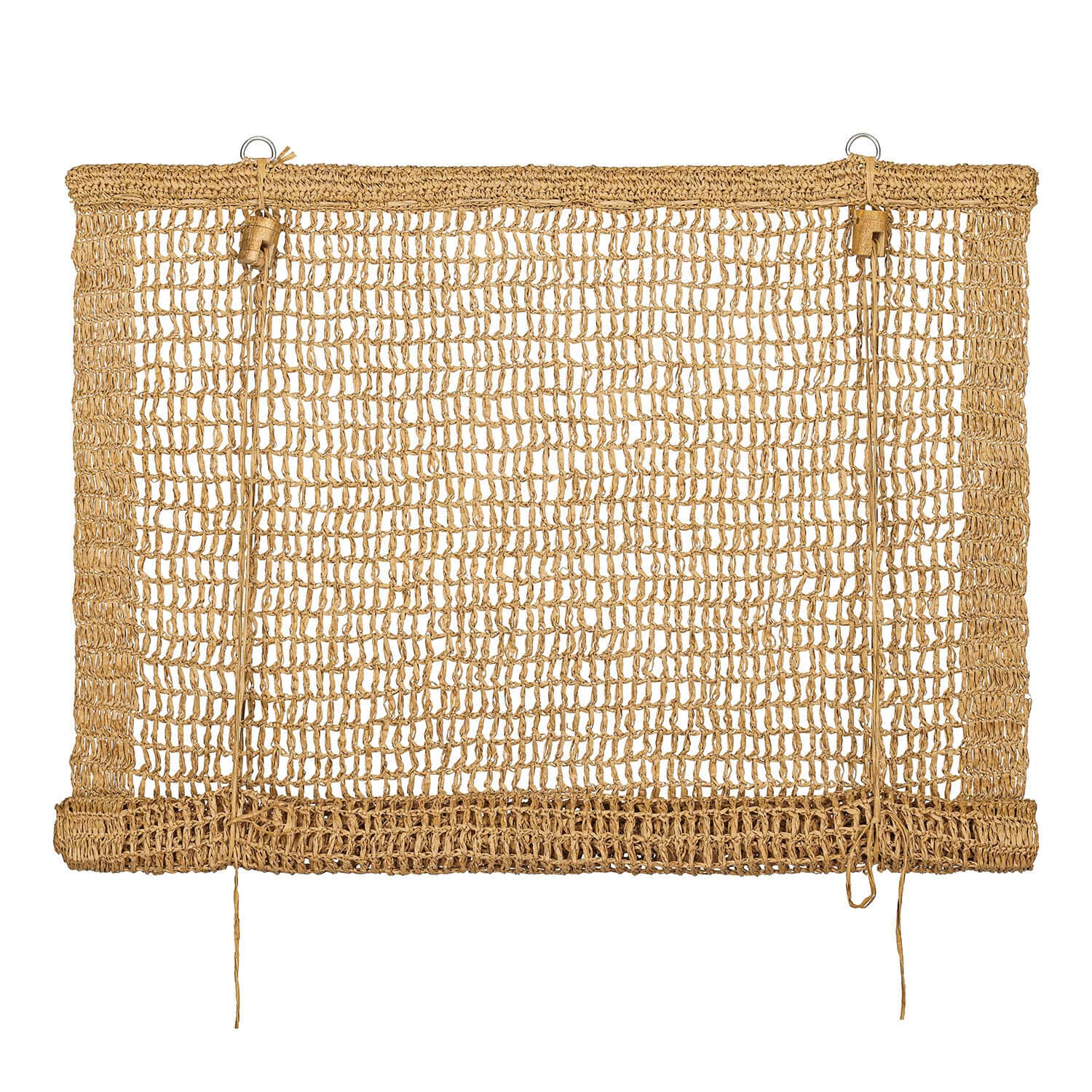 Rollo Ivellas Natürlicher beiger Teppich aus geflochtenem Material mit offenem Muster, Wohn- und Bodendekor
