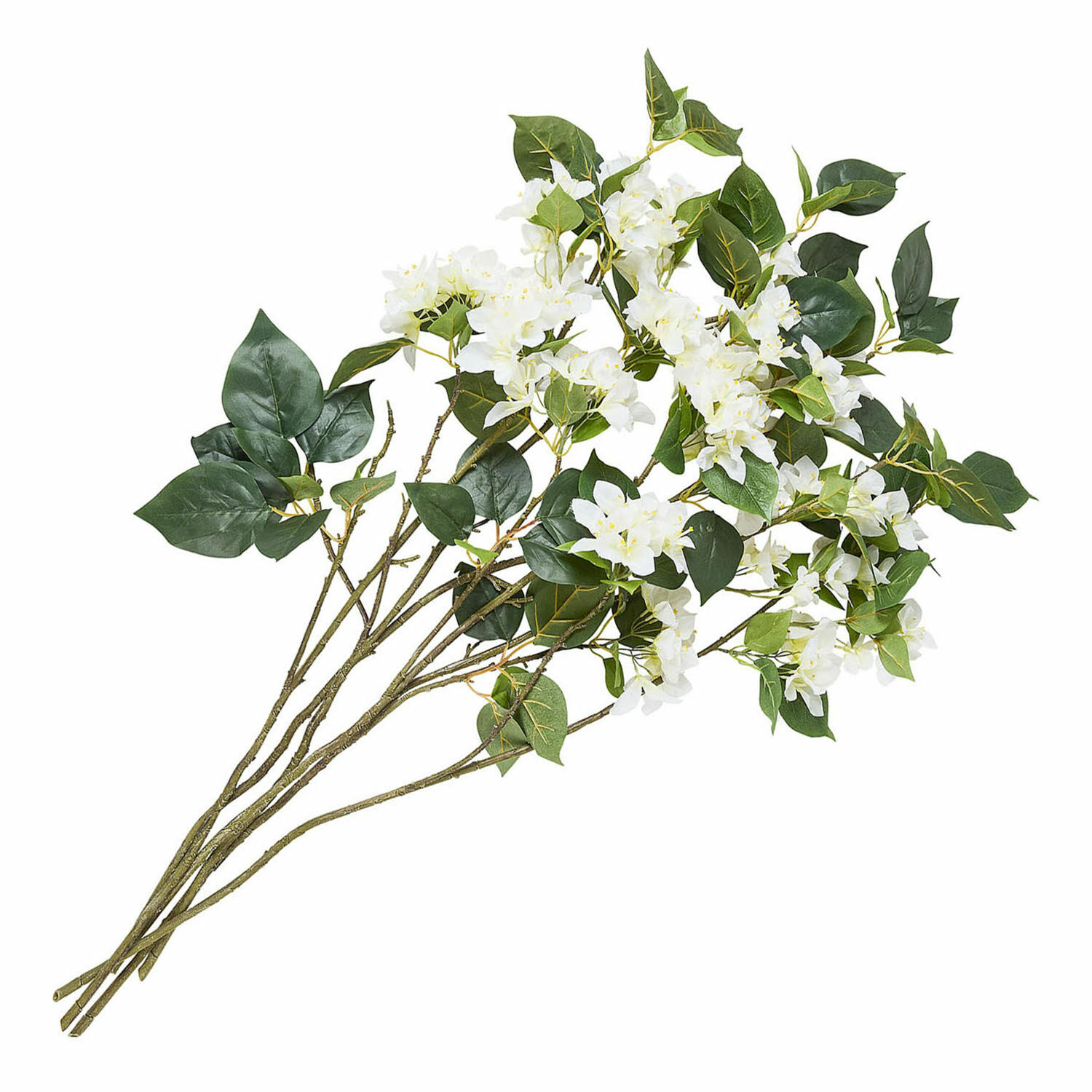 Deko-Blume 6er Set Nireval Kunstblumenstrauss mit weissen Blüten und grünen Blättern zur Wohnraumdekoration