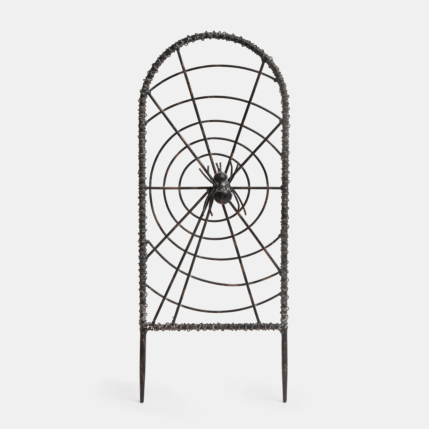 Rankgitter Brannora Schwarze Metall-Gartendekoration mit Spinnen- und Spinnennetzmotiv, Gartenornament