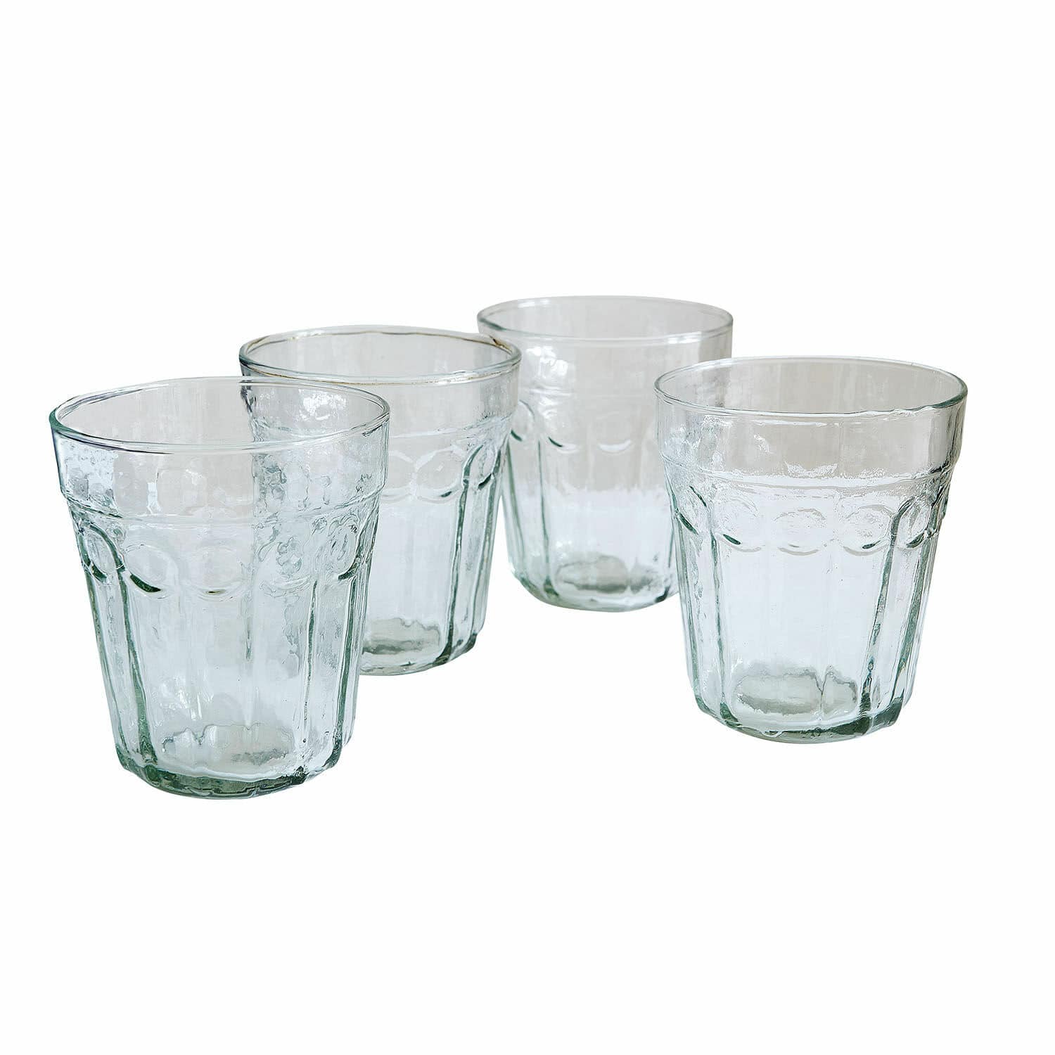 Glas 4er Set Alizande Set aus vier transparenten Trinkgläsern aus dickem Glas mit strukturierter Oberfläche