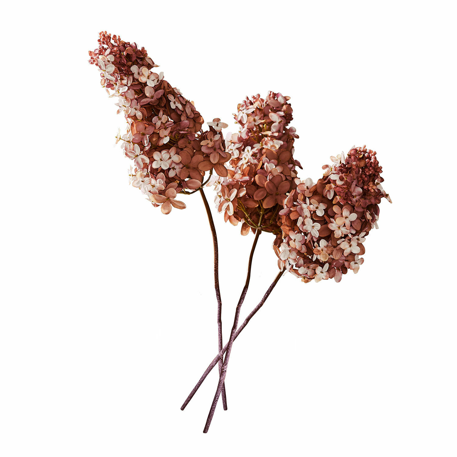 Deko-Blume 3er Set Ylvi Drei Zweige getrockneter Blumen in Rosa- und Weiss-Tönen als Dekoration für Innenräume
