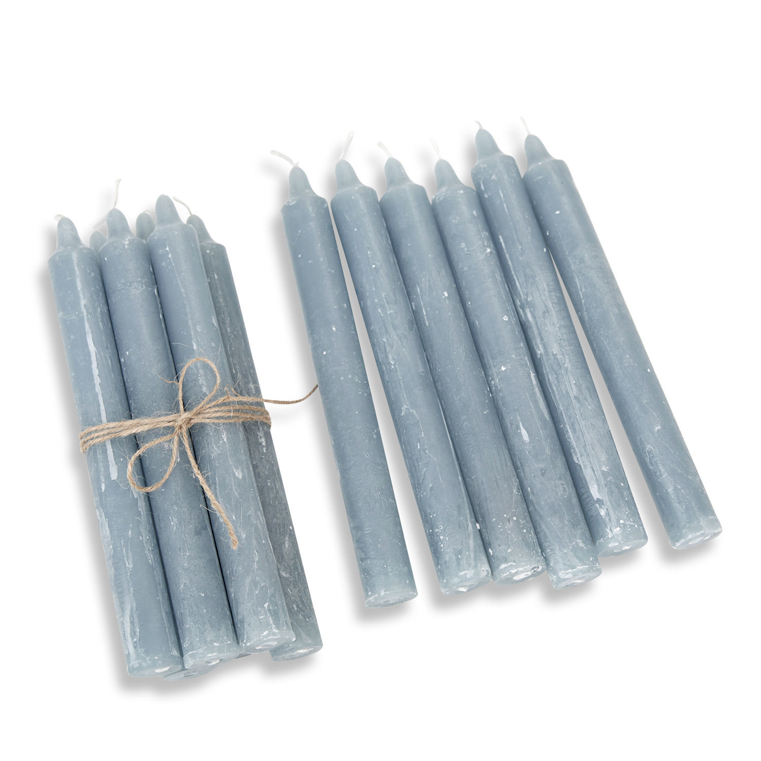 graublau 12er-Set Bauceau graublaue Stabkerzen aus natürlichem Wachs für Wohnraumdekoration