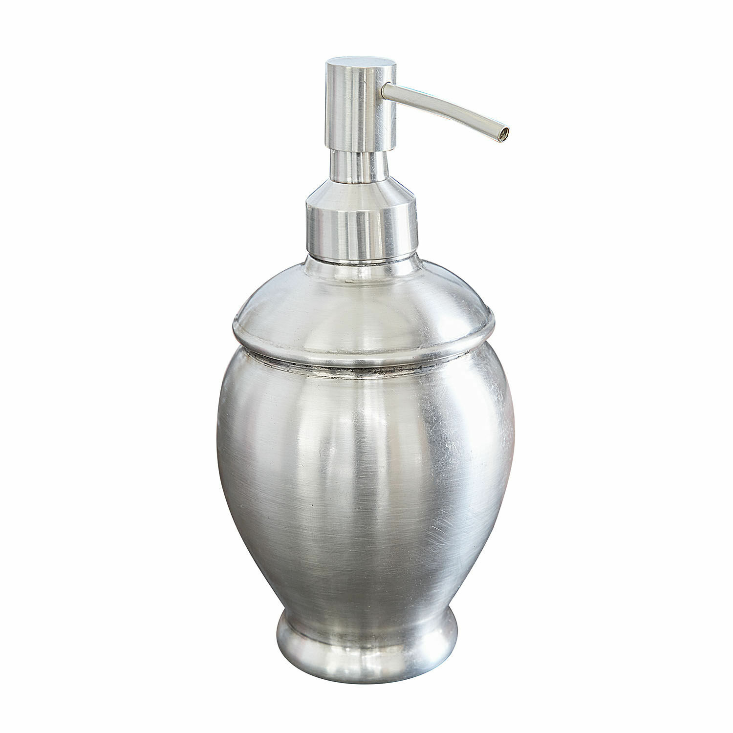 Metall-Seifenspender in Silber mit klassischer Form für das Badezimmer
