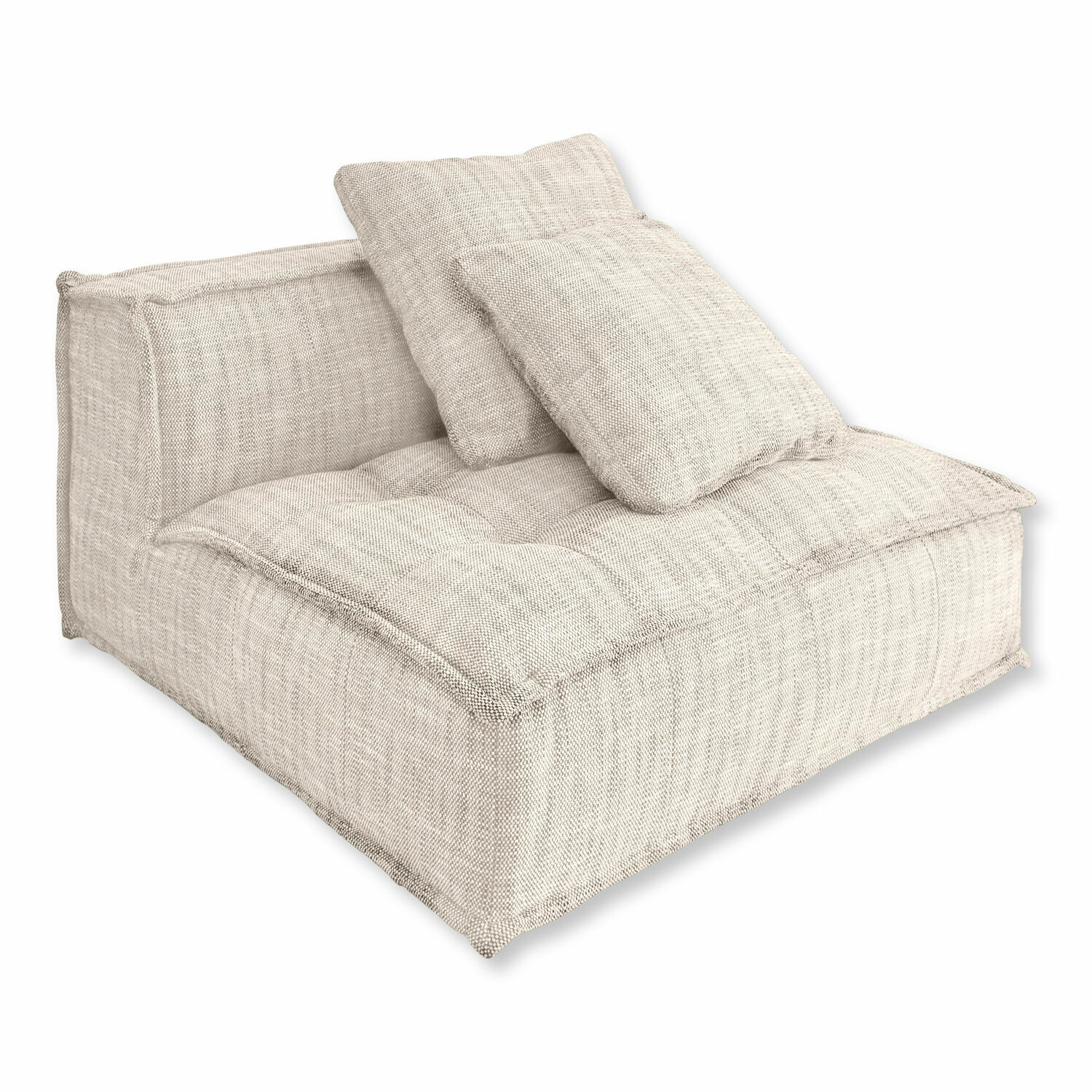 Beiger Loungesessel Lemeire aus weichem Stoff, ideal zum Entspannen im Wohnzimmer