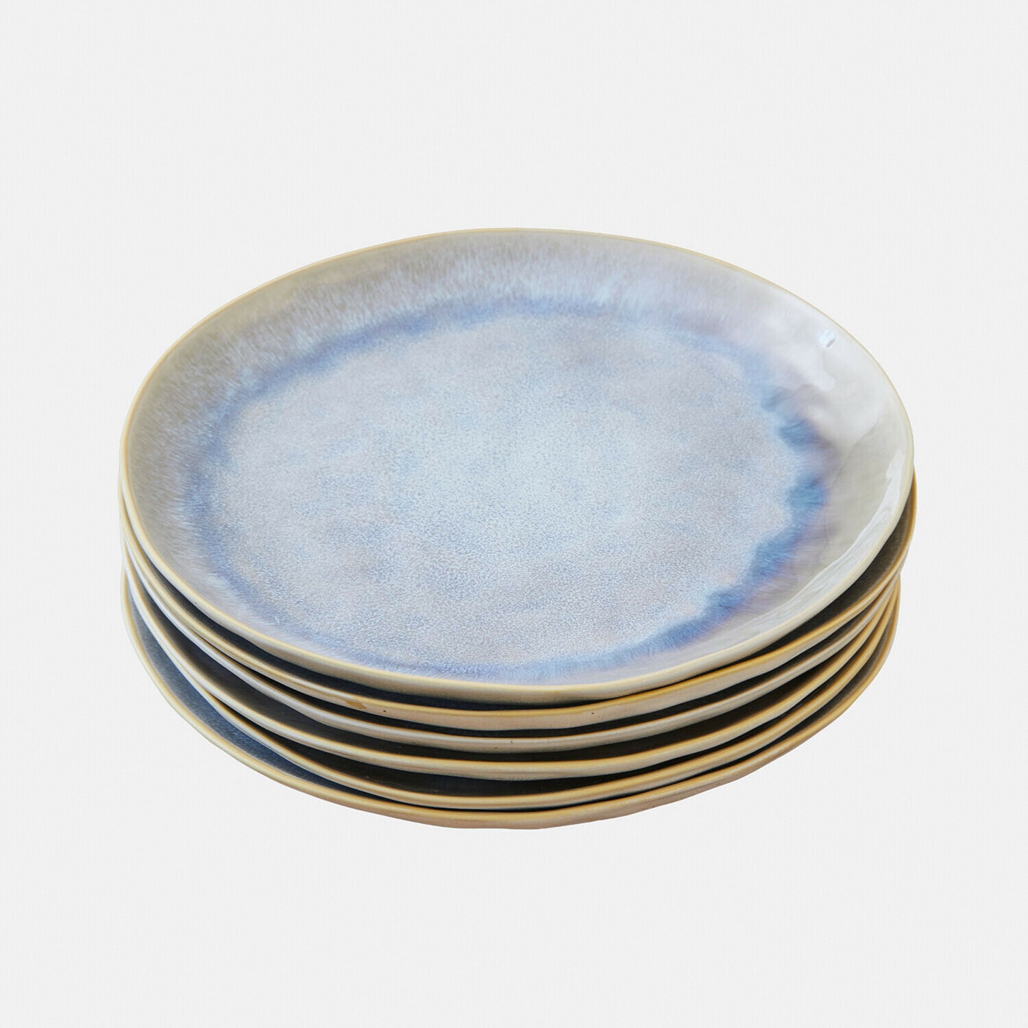Teller 6er Set Vionette Sechsteiliges Set aus blauen und beigen Keramiktellern zum Servieren von Speisen