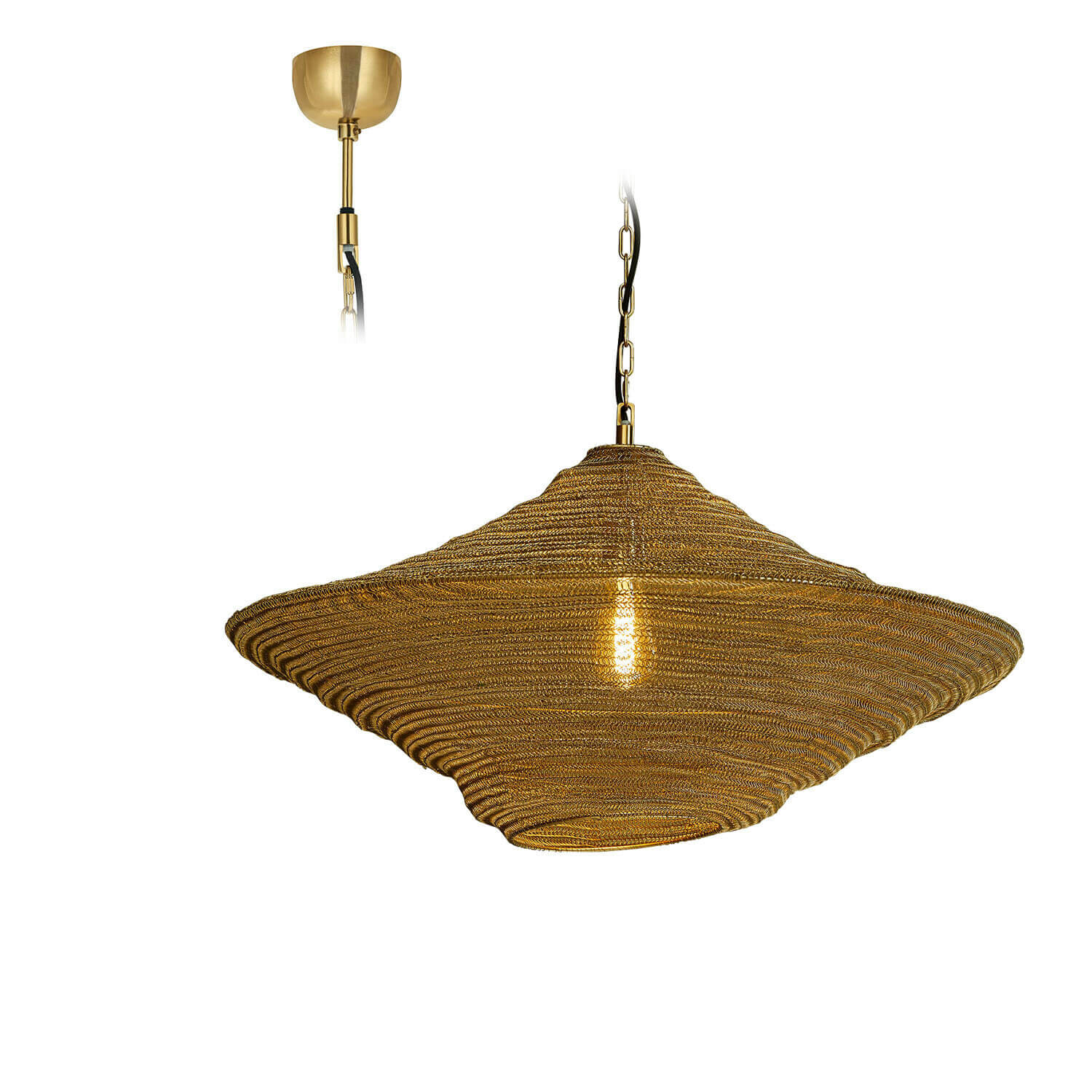 Hängelampe Ferncroft Hängeleuchte aus Messing in Gold mit einzigartigem Design, ideal für moderne Räume