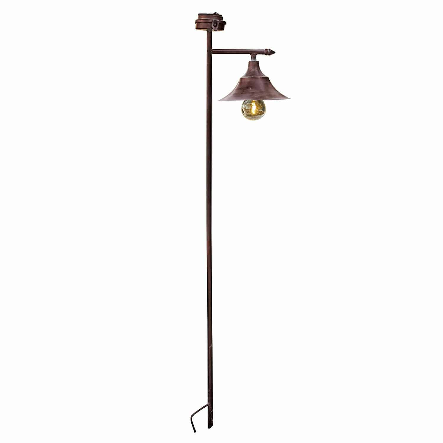 Solar-Laterne Kaley Metall-Gartenlampe in Rostoptik mit Schirm und Glühbirne für den Aussenbereich