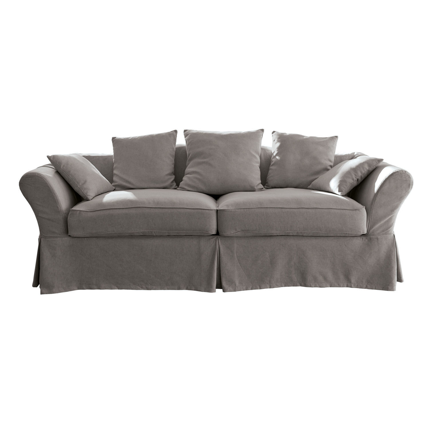 grau Graues Worcester-Sofa aus Stoff mit Kissen, komfortables Wohnzimmermöbel