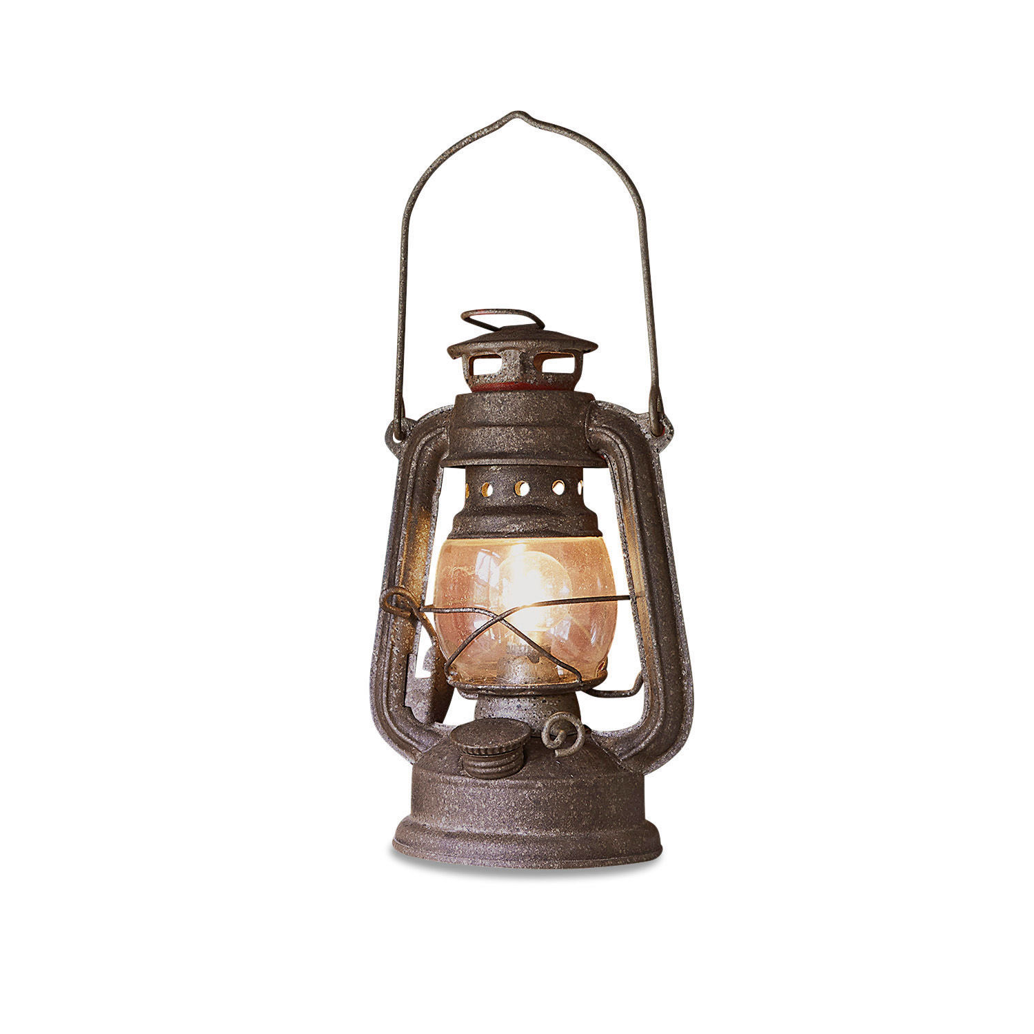 LED-Laterne Oxcroft Rustikale Metalllaterne in Rostoptik mit warmem Licht, Vintage-Dekoration für Haus und Garten.