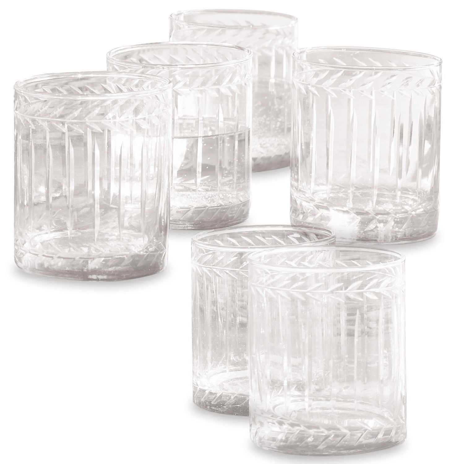 Glas 6er Set Padiès Set aus sechs transparenten Gläsern mit dekorativem Glasmuster für Getränke