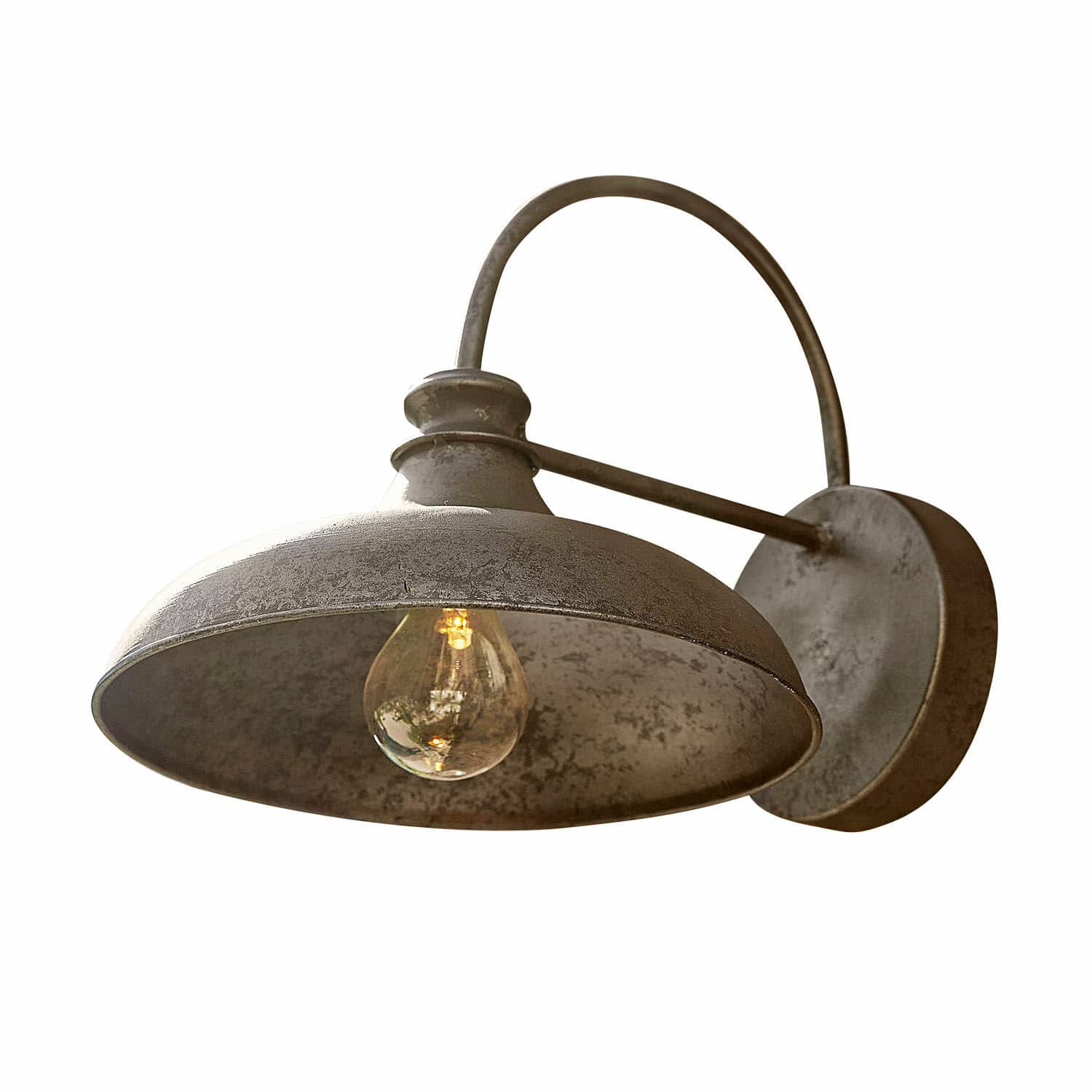 LED-Wandlampe Chassorin Vintage Metall-Wandleuchte in Grau mit sichtbarer Glühbirne, dekorative Wandbeleuchtung
