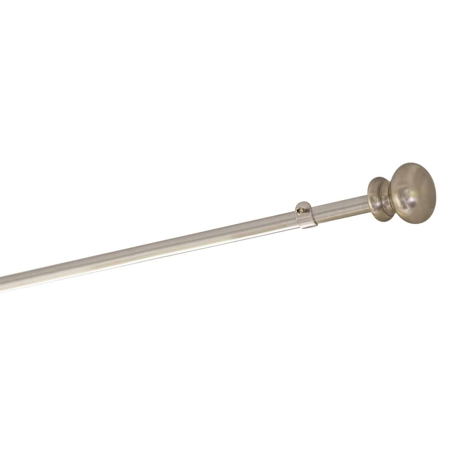 Gardinenstange Henderson Metall-Vorhangstange in Nickeloptik mit runden Endstücken, eleganter Dekorationsartikel