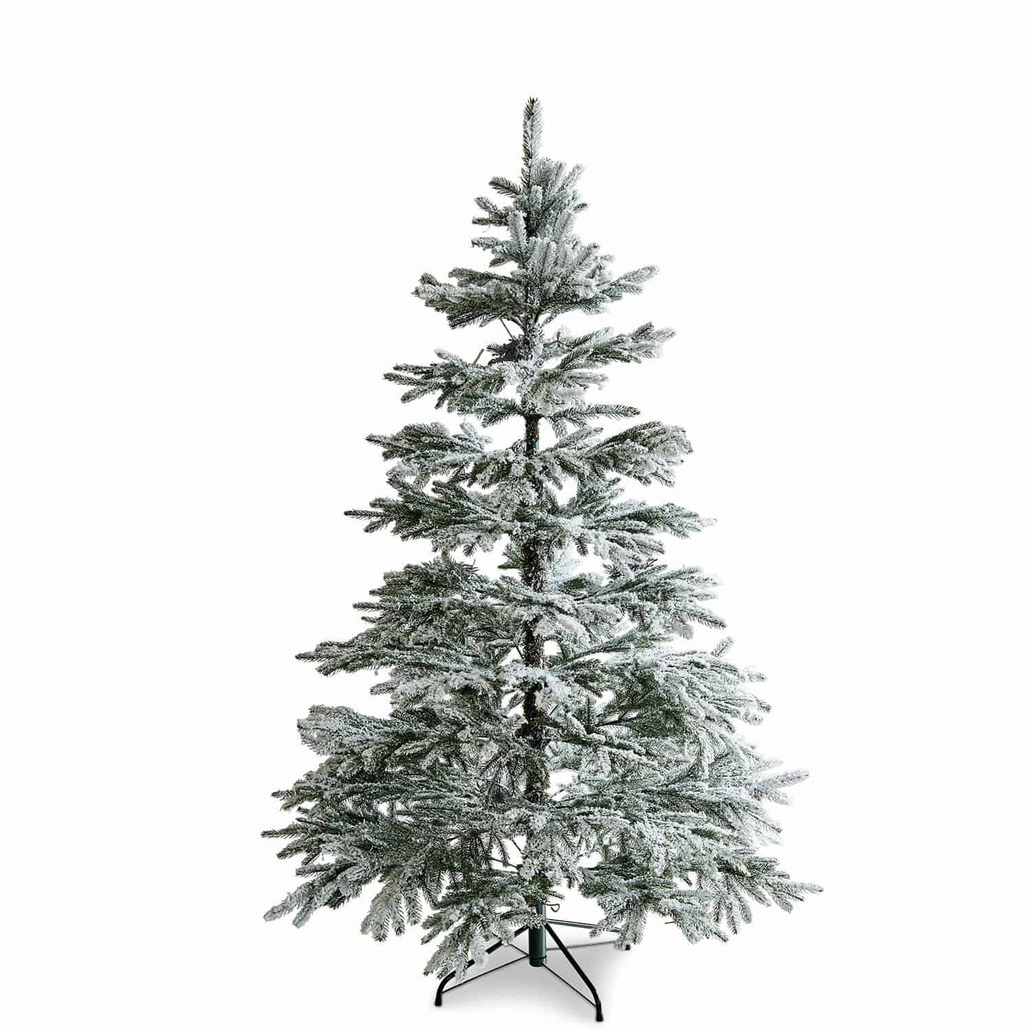 Weihnachtsbaum Lokossa Künstlicher Weihnachtsbaum mit grünen, schneebedeckten Zweigen auf stabilem Metallständer
