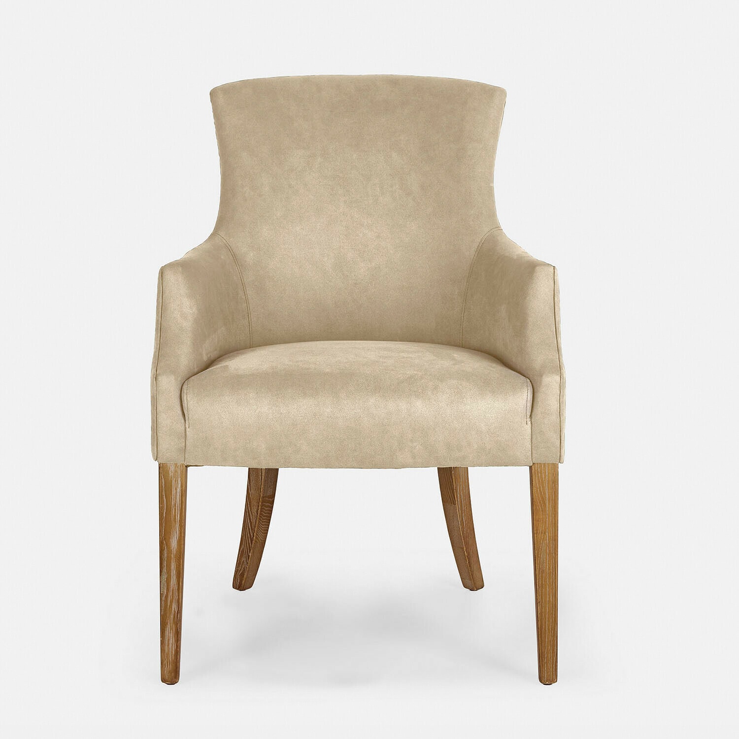 beige Beiger Hallmere Sessel aus weichem Stoff mit Holzbeinen, bequemer Polstersessel fürs Wohnzimmer