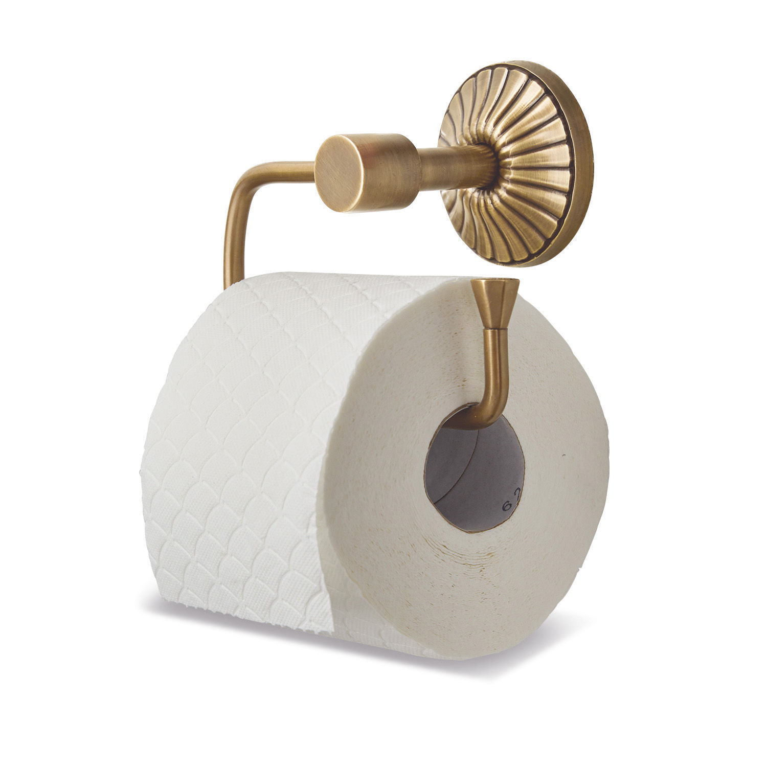 Toilettenpapierhalter Terling Messing-Toilettenpapierhalter mit dekorativer runder Wandhalterung im Vintage-Stil