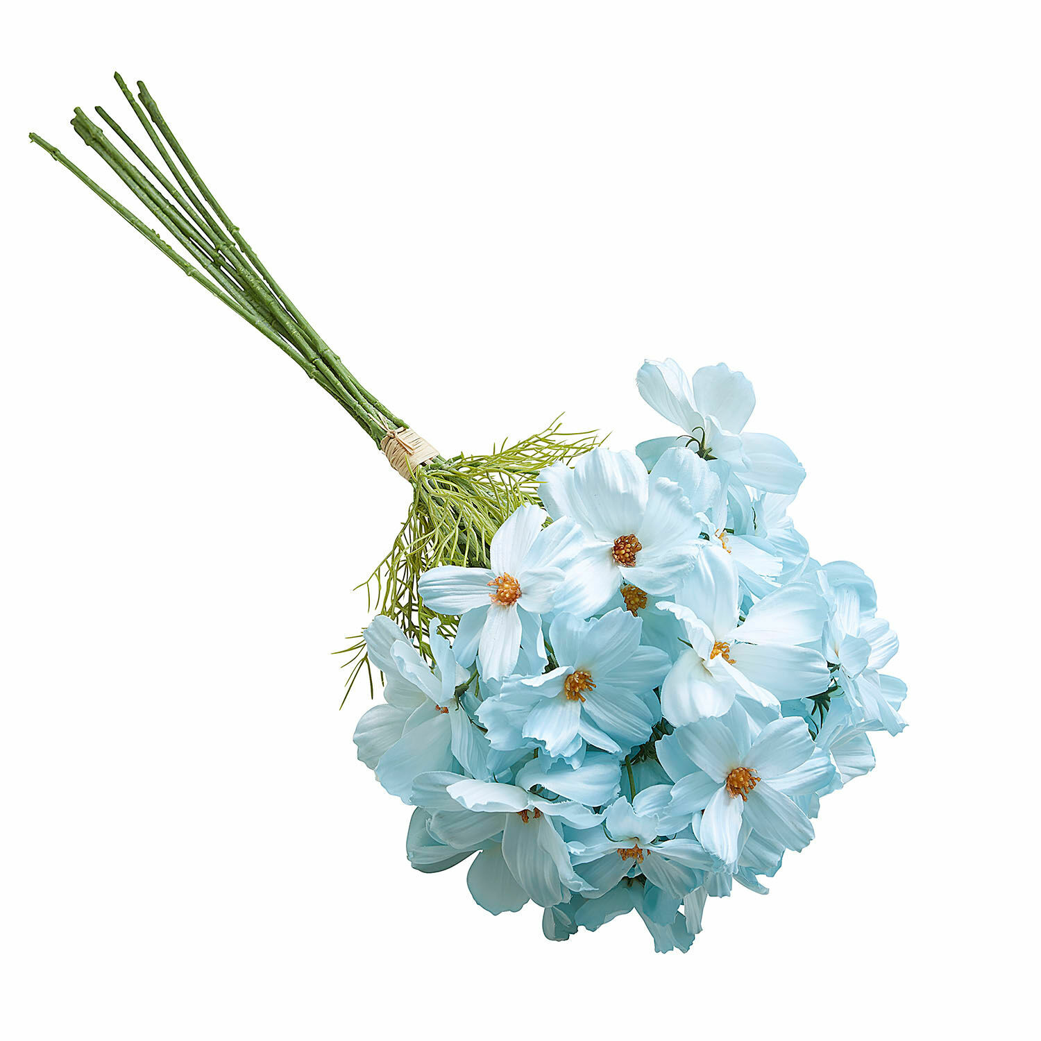 hellblau Dekorativer Blumenstrauss Tilla in Hellblau mit grünen Stielen zur Wohnraumgestaltung