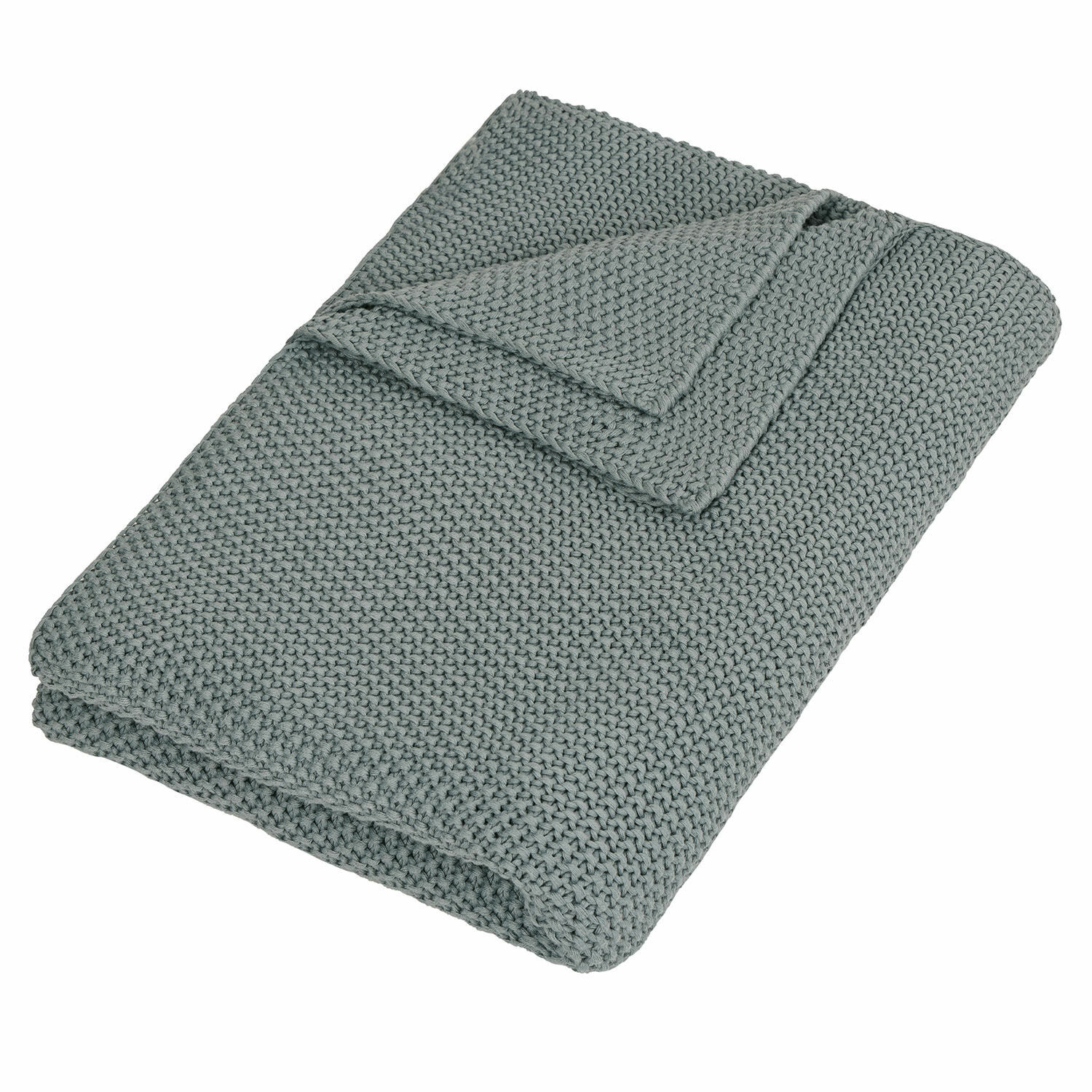 Plaid Ancy Weiche graue Decke mit grobem Strickmuster, ideal zur Dekoration und für Wärme im Zuhause.