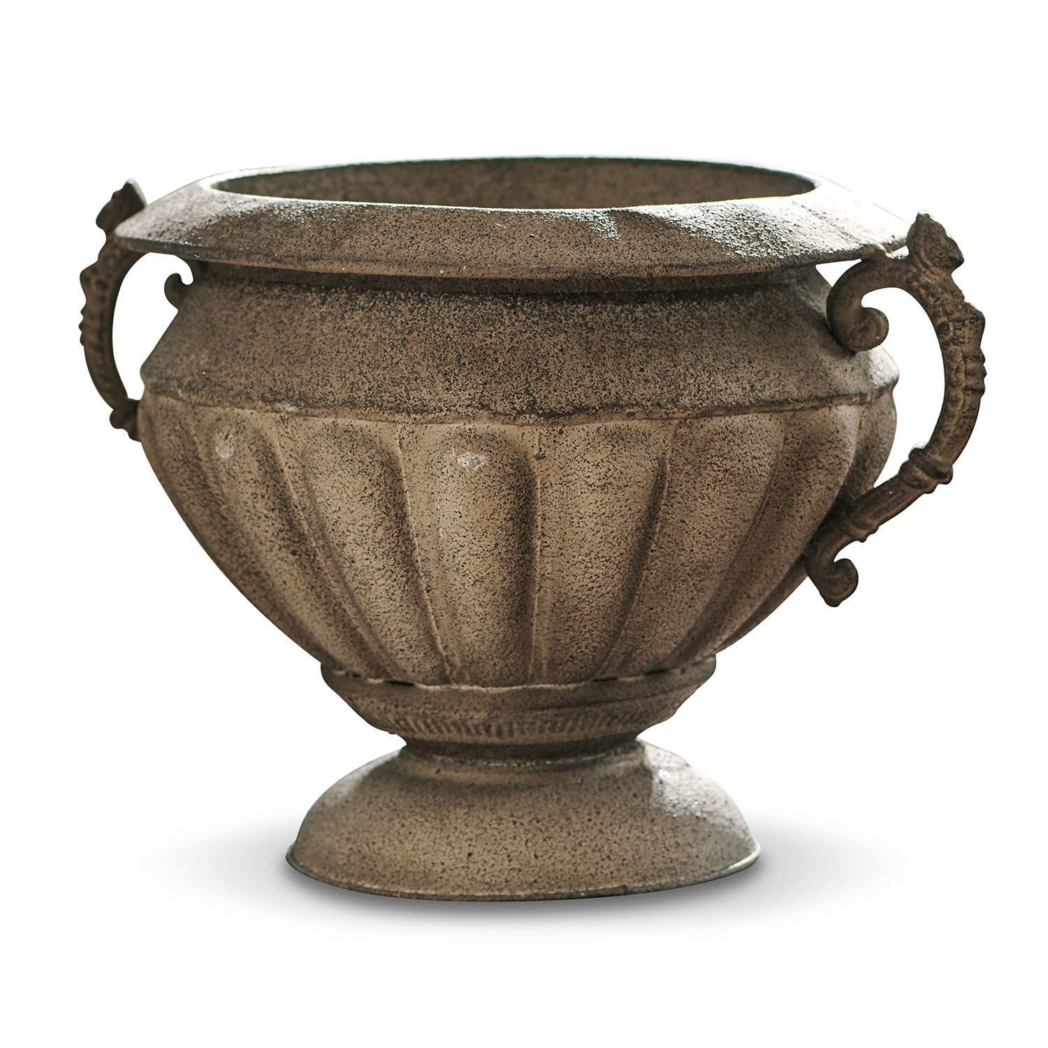 Amphore Acheville Dekorativer Blumentopf aus grauem Beton mit Griffen, ideal für Garten und Dekoration.
