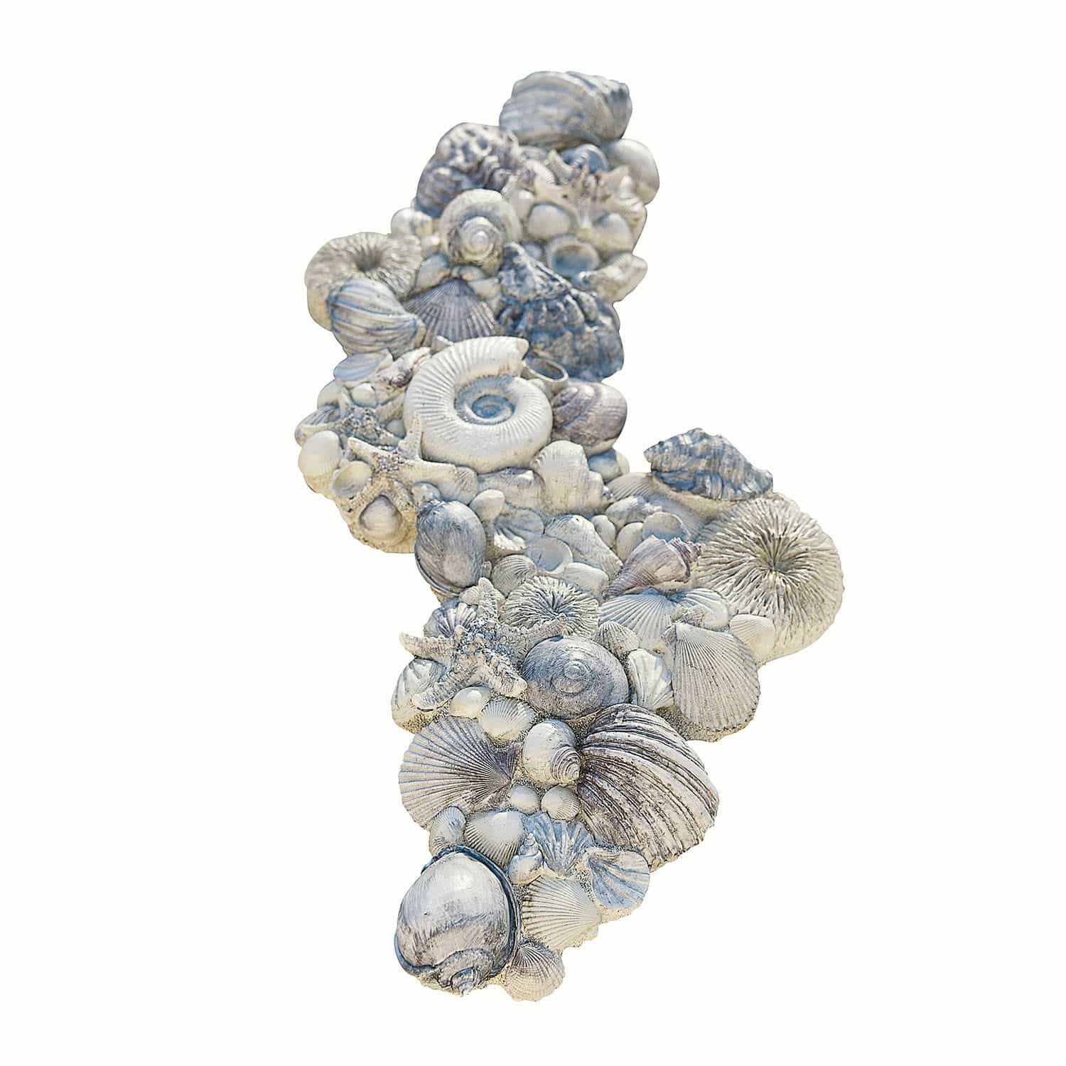 Deko-Muscheln Potnarvin Wanddekoration aus weissen und grauen Muscheln und Seesternen, maritimes Wohnaccessoire