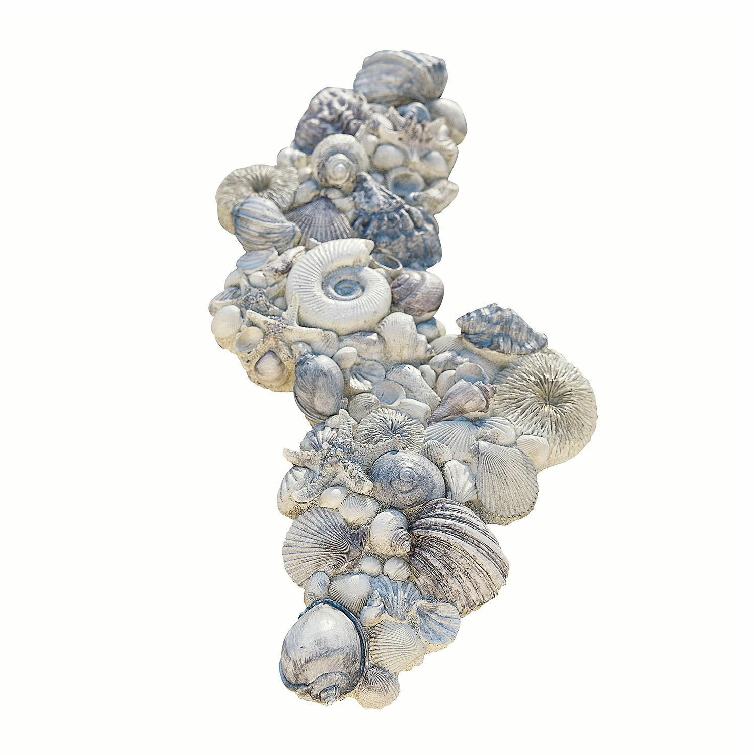 Deko-Muscheln Potnarvin Wanddekoration aus weissen und grauen Muscheln und Seesternen, maritimes Wohnaccessoire