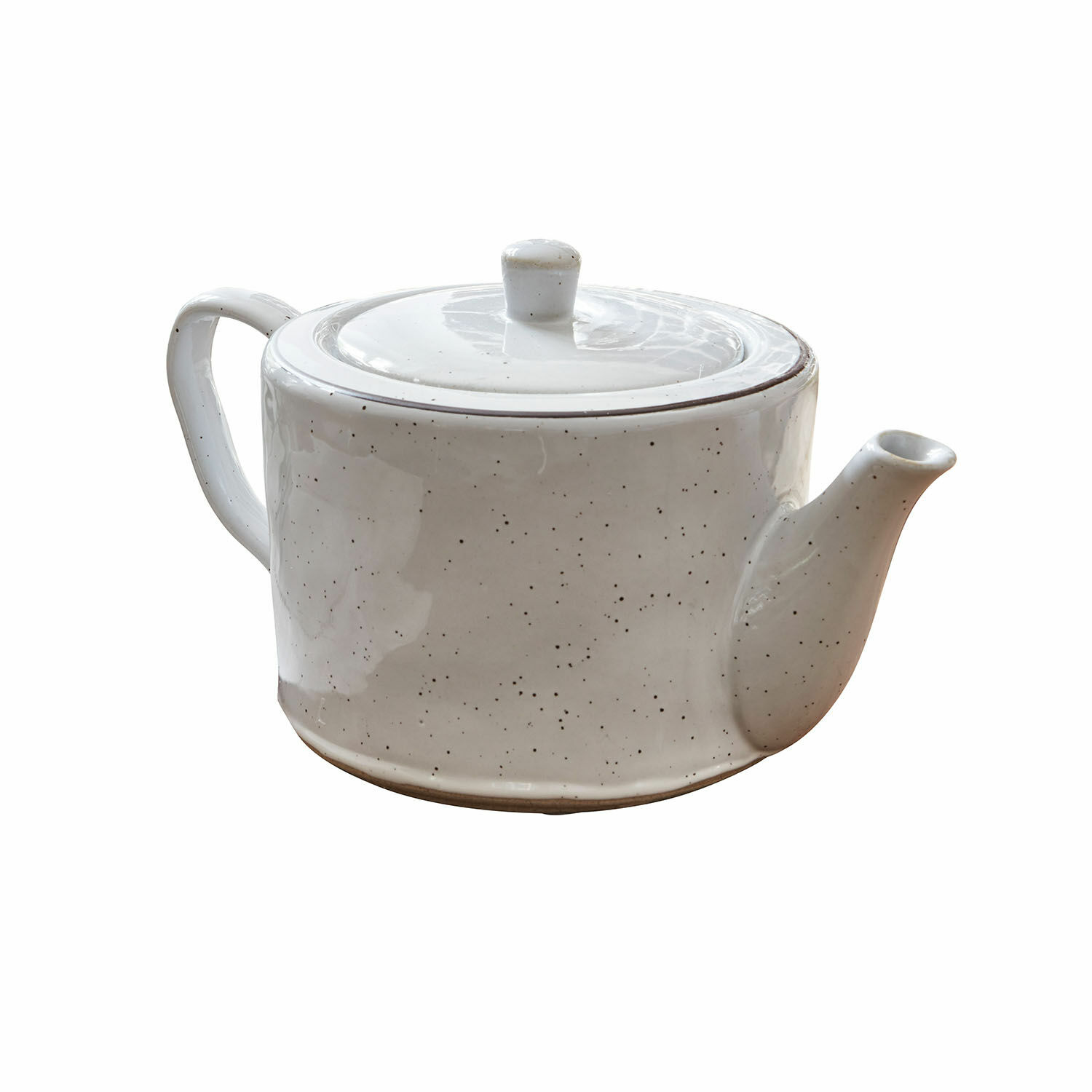Teekanne Biarré Weisse Keramik-Teekanne mit Deckel und schwarzen Sprenkeln, klassisches Design für Tee