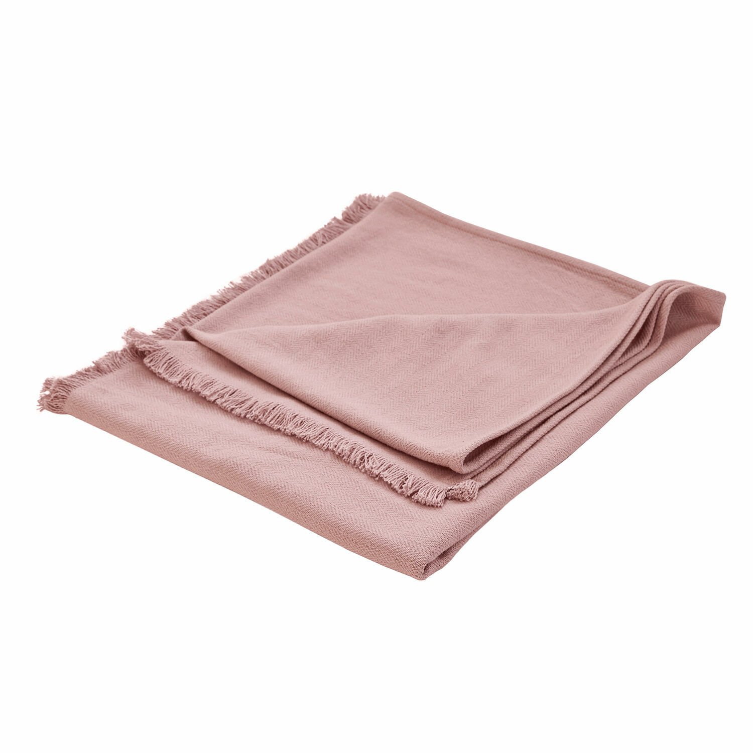 Plaid Herepian Rosa Decke aus weichem Stoff mit Fransen, ideal für Wohnkomfort und Dekoration.