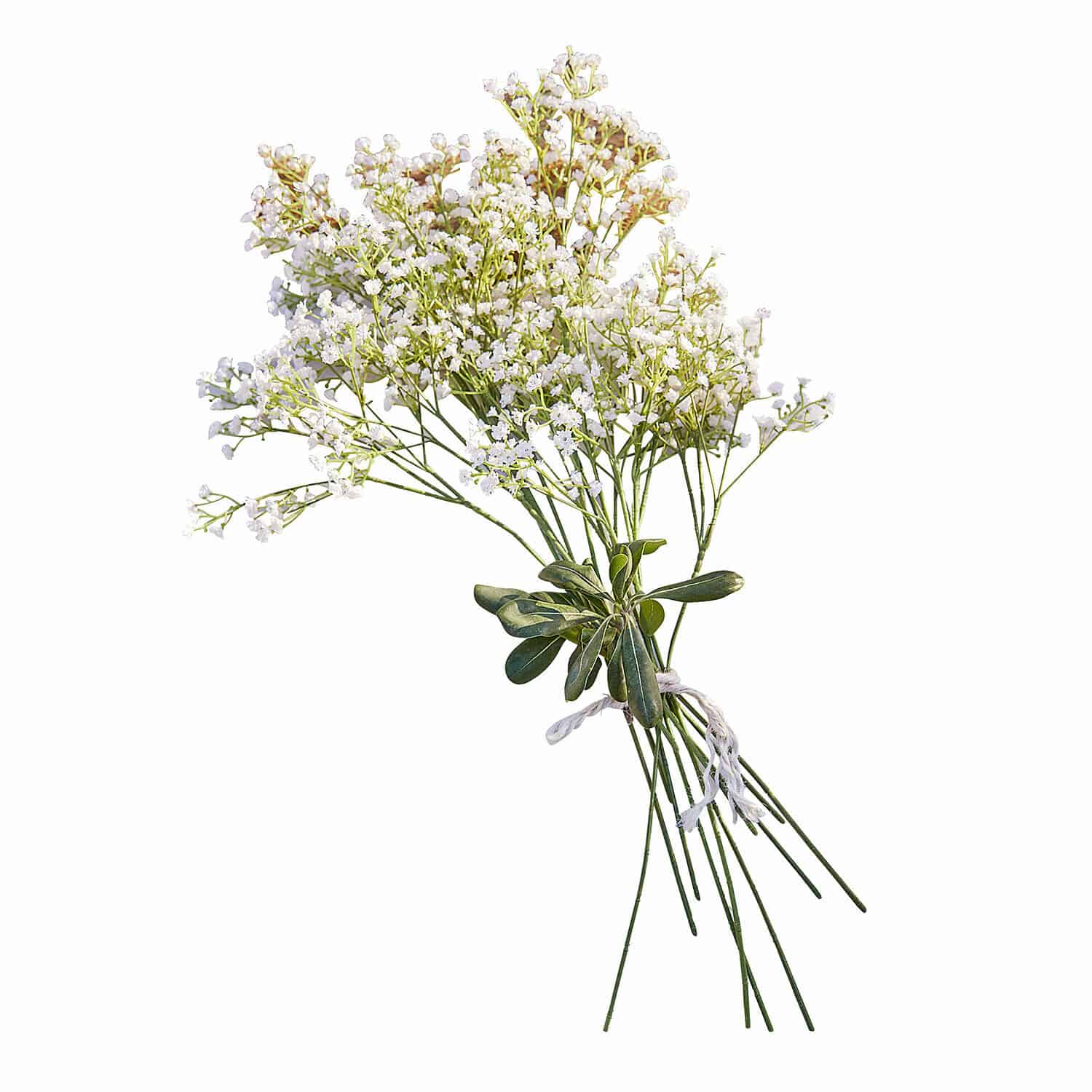 Deko-Blumenstrauss Lorraine Strauß aus weissen Dekoblumen mit grünen Blättern und langen Stielen zur Wohnraumgestaltung