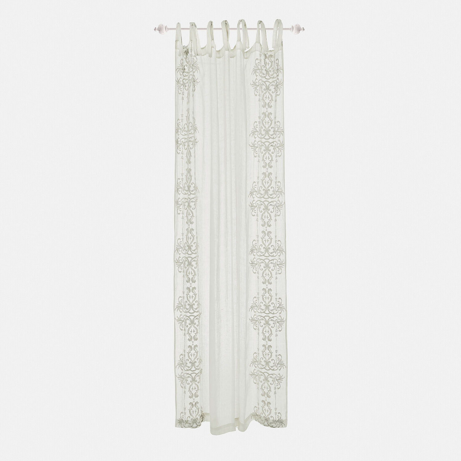 weiss Weisse Gardine Damienie mit feinem Muster, leichter Stoff, elegante Fensterdekoration